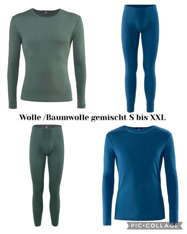 Wolle/Baumwolle Wäsche Herren S bis XXL